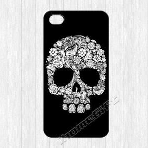 Floral Skull Iphone 4 Case,colorful Floral..