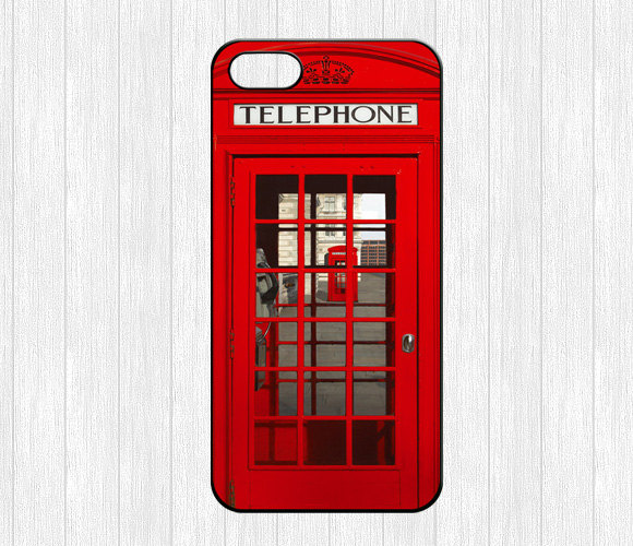 London Telephone Booth Iphone 5 Case,vintage British Telephone Box Iphone 5 5s Hard Plastic Rubber Case,red Phone Cover Skin Iphone 5/5s