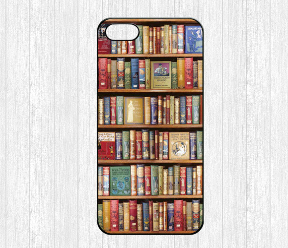 Staat voor Australische persoon Bookshelf IPhone 5 Case,Book Library IPhone 5 5s Hard Plastic Rubber  Case,Book Lovers Cover Skin Cas on Luulla