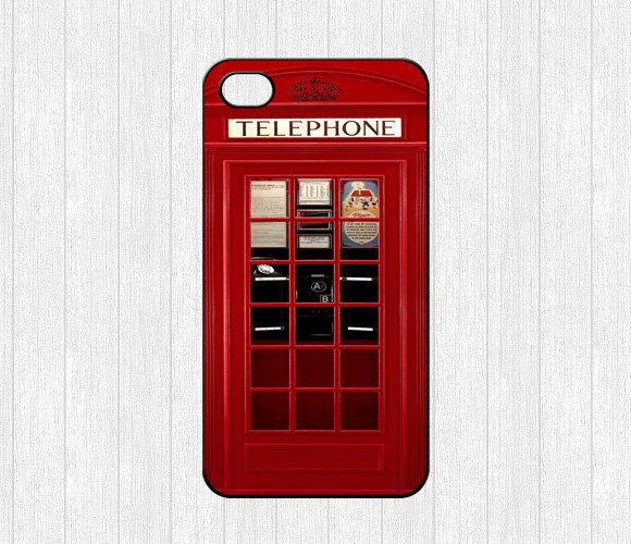London Telephone Booth Iphone 4 Case,vintage British Telephone Box
